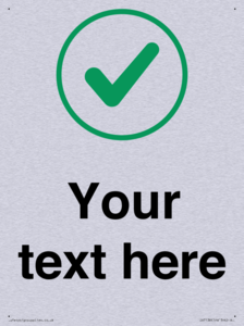 Custom plain background, green tick in circle sign